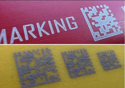 Un esempio di test di marcatura con laser green eseguito
da FERNO con la stazione di SIC Marking.