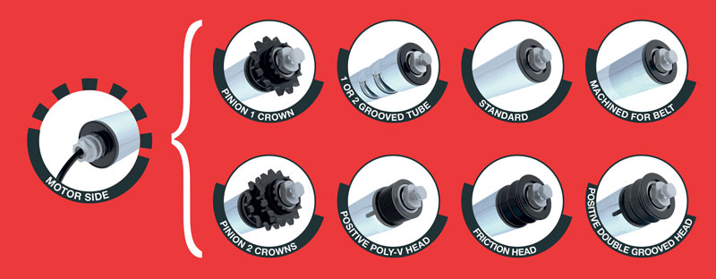 Different configurations of BL3-series Drive Rollers.