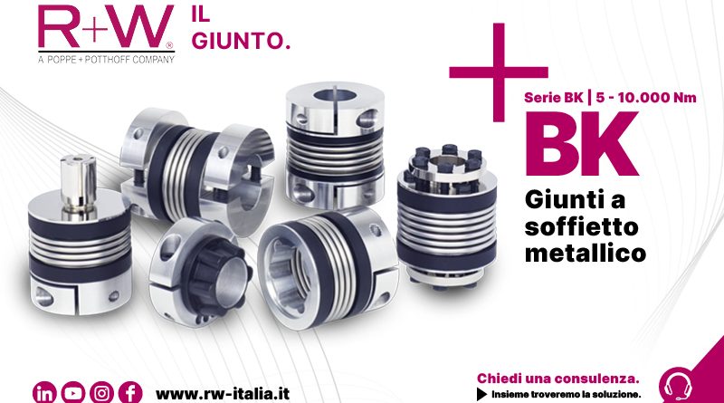 I giunti a soffietto metallico BK di R+W sono progettati per trasferire coppia con precisione elevata